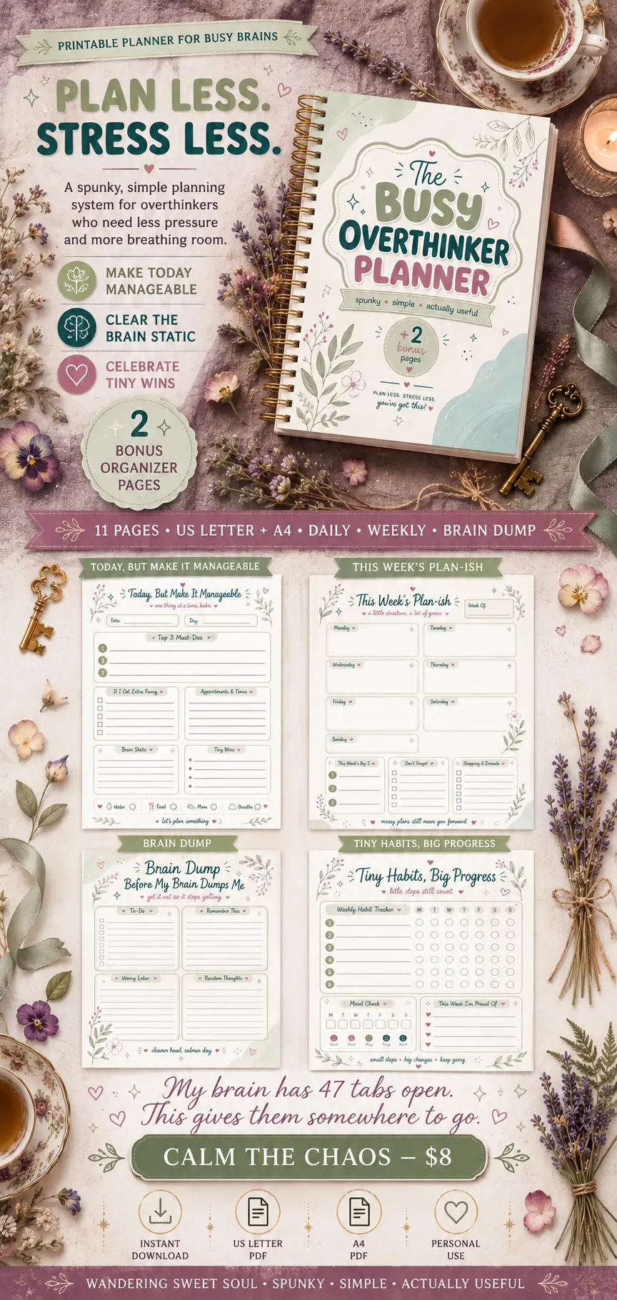 The Busy Overthinker Planner